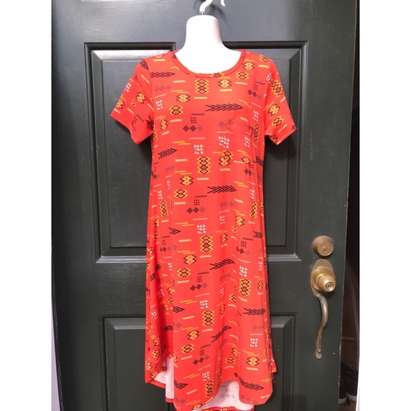 LuLaRoe Dresses & Skirts - ✨ Gorgeous Aztec Red/ Orange Flowy LulaRoe Dress